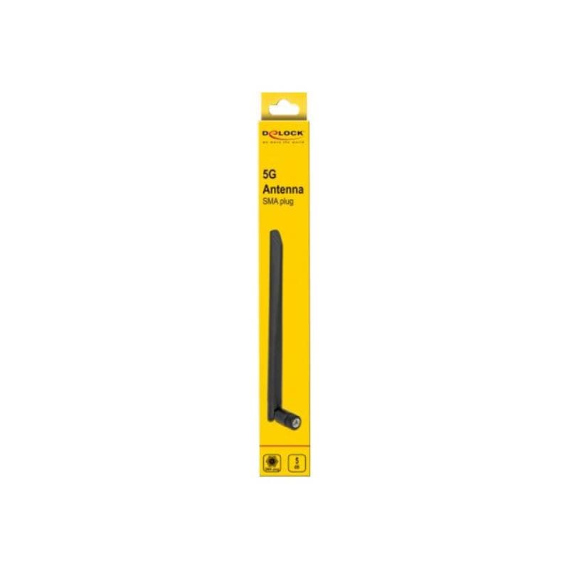 DELOCK 5G 3,4 - 3,8 GHz Antenne SMA Stecker 5 dBi 20 cm omnidirektional mit Kippgelenk und flexiblem