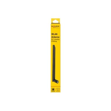 DELOCK WLAN 802.11 a/ax/a/b/g/n Antenne RP-SMA Stecker 5 dBi 20 cm omnidirektional mit Kippgelenk fl