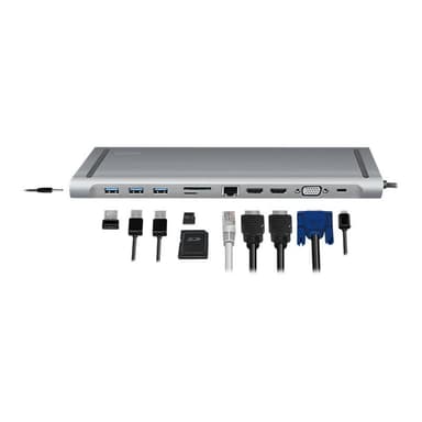 LOGILINK Dockingstation USB 3.2, 2x HDMI 11-Port, PD5, schw.