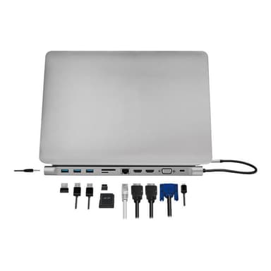 LOGILINK Dockingstation USB 3.2, 2x HDMI 11-Port, PD5, schw.