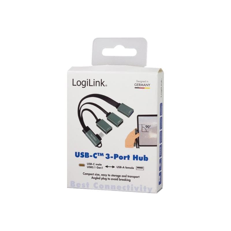 LOGILINK USB HUB 3-Port,2xUSB2.0AF + 1xUSB3.0AF,gewink.Steck