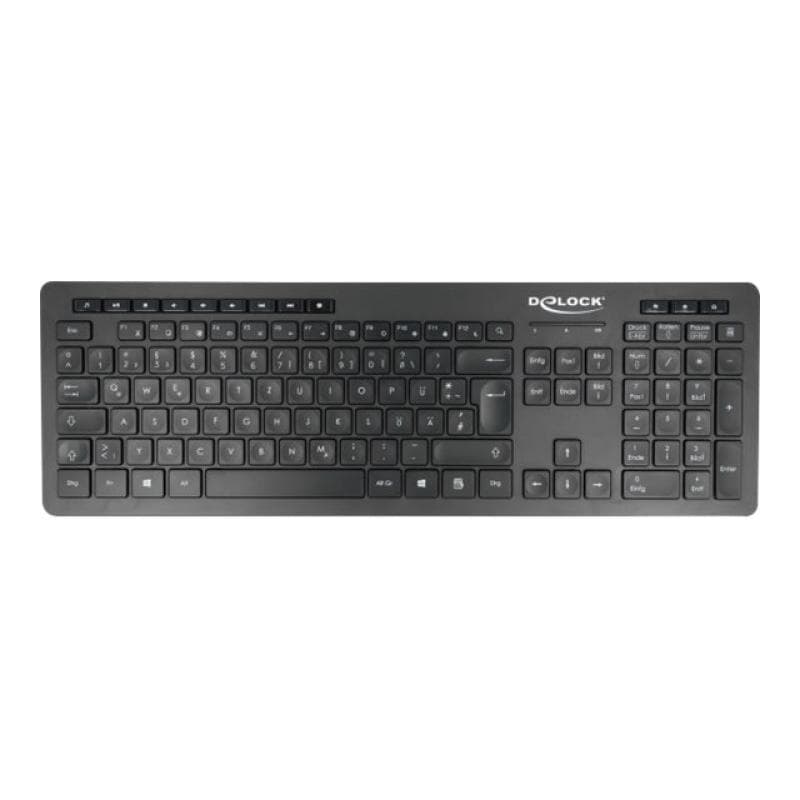 DELOCK USB Tastatur 2,4 GHz kabellos schwarz - Lautlos