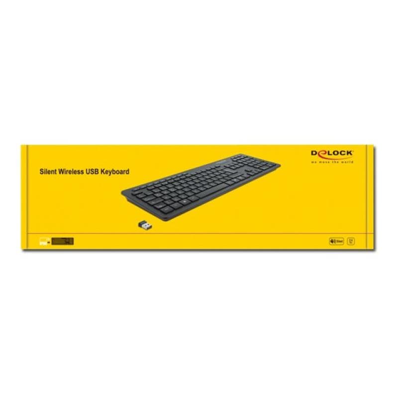 DELOCK USB Tastatur 2,4 GHz kabellos schwarz - Lautlos