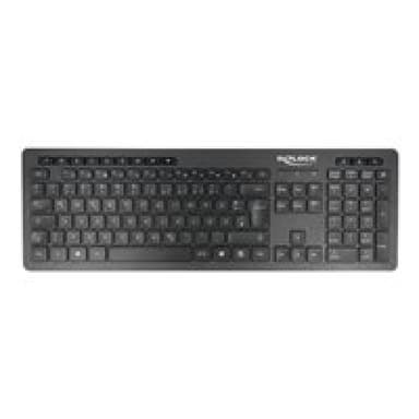 DELOCK USB Tastatur 2,4 GHz kabellos schwarz - Lautlos