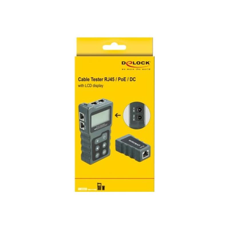 DELOCK LCD Kabeltester RJ45 / PoE / DC