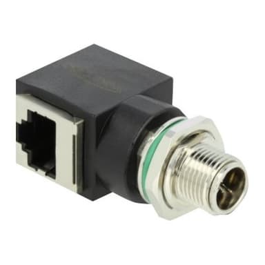 DELOCK Netzwerkadapter M12 8 Pin X-kodiert Stecker zu RJ45 Buchse