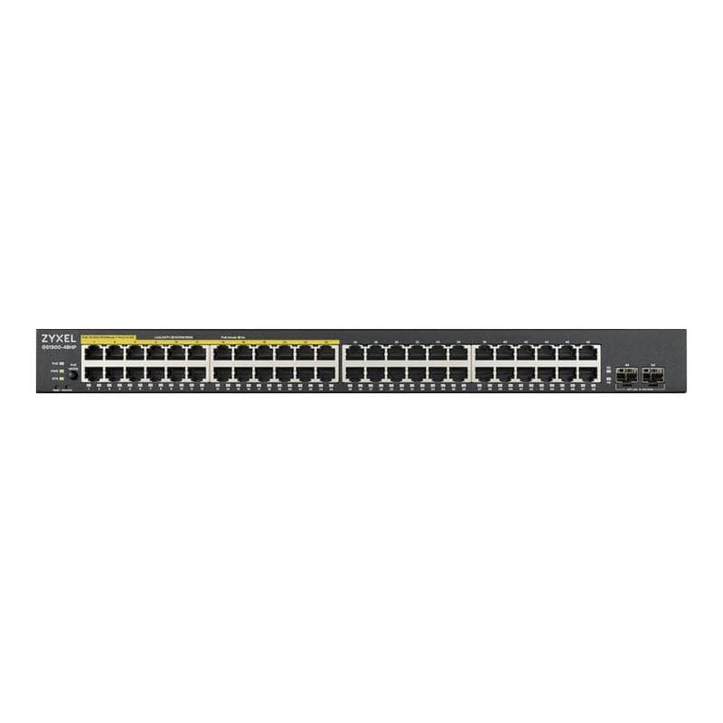 ZYXEL 48 Port GbE L2 PoE+ Smart Switch, 170 Watt rackmount, V2