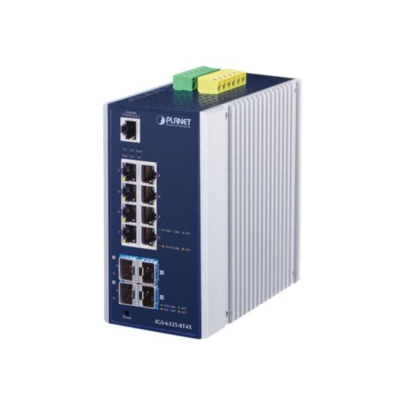 PLANET TECHNOLOGY PLANET Industrial L3 8-Port 1000T + 4-Port 10G SFP+