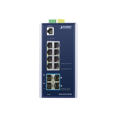 PLANET TECHNOLOGY PLANET Industrial L3 8-Port 1000T + 4-Port 10G SFP+