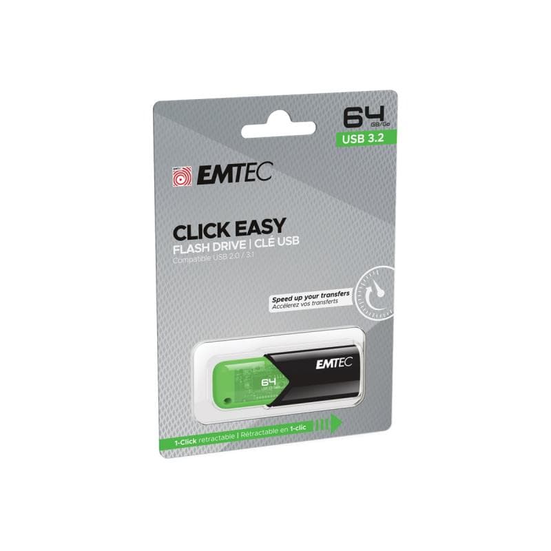 EMTEC USB-Stick 64 GB B110  USB 3.2 Click Easy Green