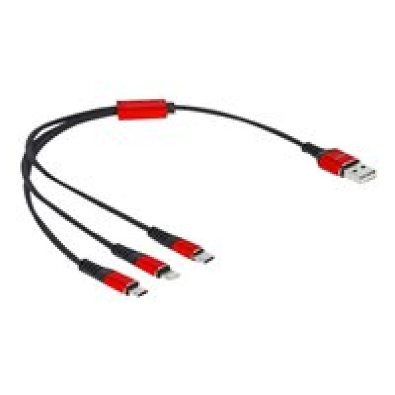 DELOCK USB 3in1Typ-A>Light./2xUSB-C 0,3m | 86708