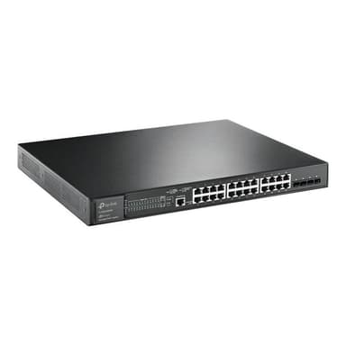 TP-LINK JetStream 24-Port Gigabit and 4-Port 10GE SFP+ L2+ Managed Switch with 24-Port PoE+