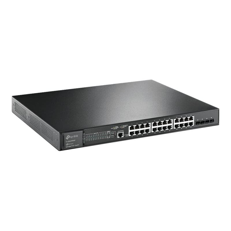 TP-LINK JetStream 24-Port Gigabit and 4-Port 10GE SFP+ L2+ Managed Switch with 24-Port PoE+