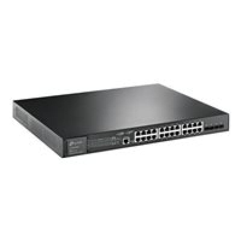 TP-LINK JetStream 24-Port Gigabit and 4-Port 10GE SFP+ L2+ Managed Switch with 24-Port PoE+