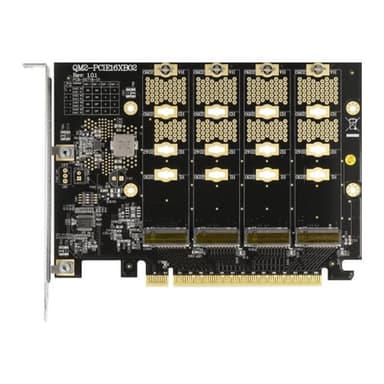 DELOCK PCI Express x16 Karte zu 4 x intern NVMe M.2 Key M - Bifurcation