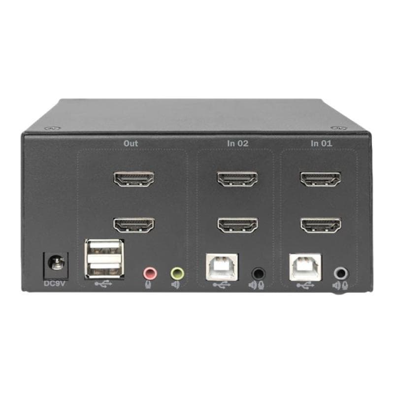 DIGITUS KVM Switch, 2-Port, Dual-Display. 4K, HDMI