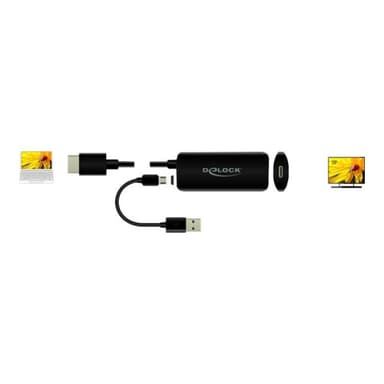 DELOCK Adapter HDMI-A Stecker zu USB Type-CT Buchse (DP Alt Mode) 4K 60