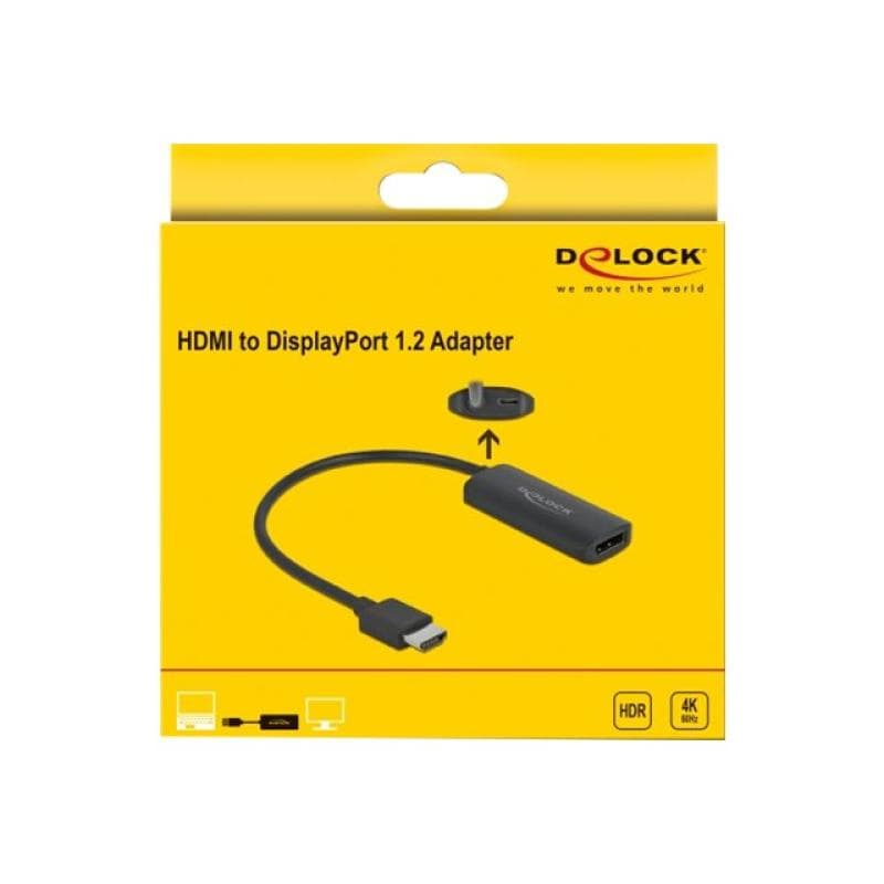 DELOCK Adapter HDMI-A Stecker zu DisplayPort Buchse 4K 60 Hz