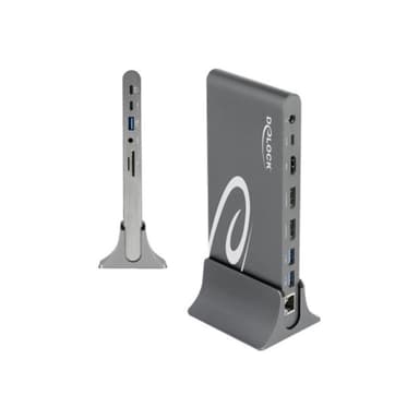 DELOCK USB Type-CT DP 1.4 Dockingstation Triple 4K Display - HDMI / DisplayPort / USB / LAN / SD / P