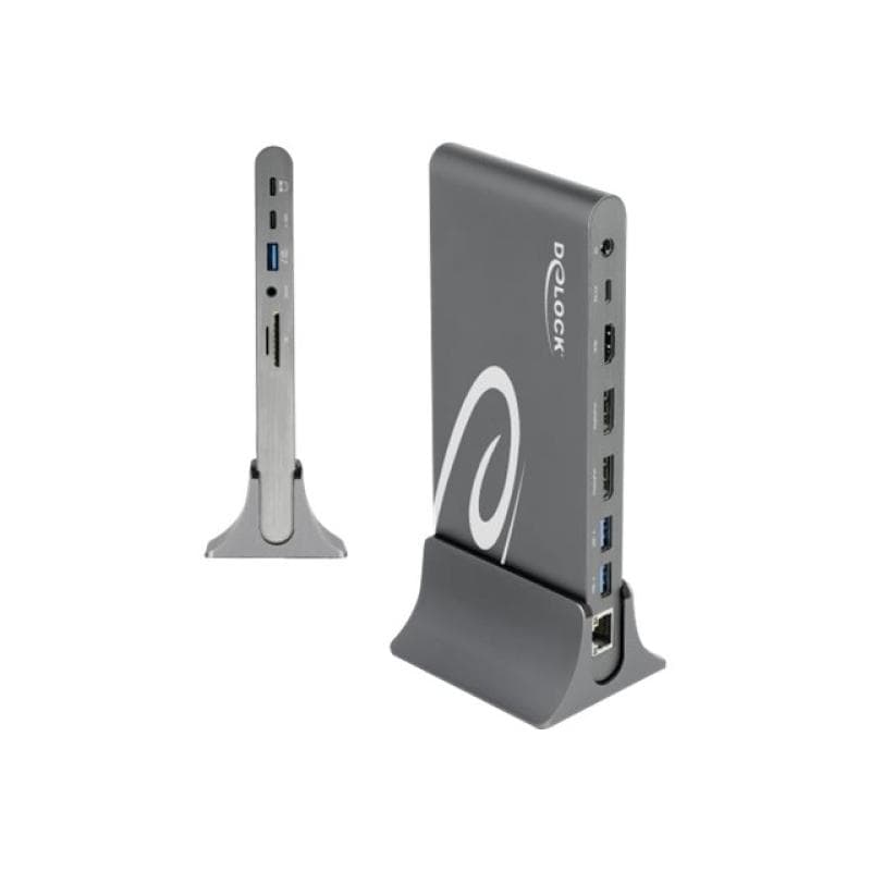 DELOCK USB Type-CT DP 1.4 Dockingstation Triple 4K Display - HDMI / DisplayPort / USB / LAN / SD / P