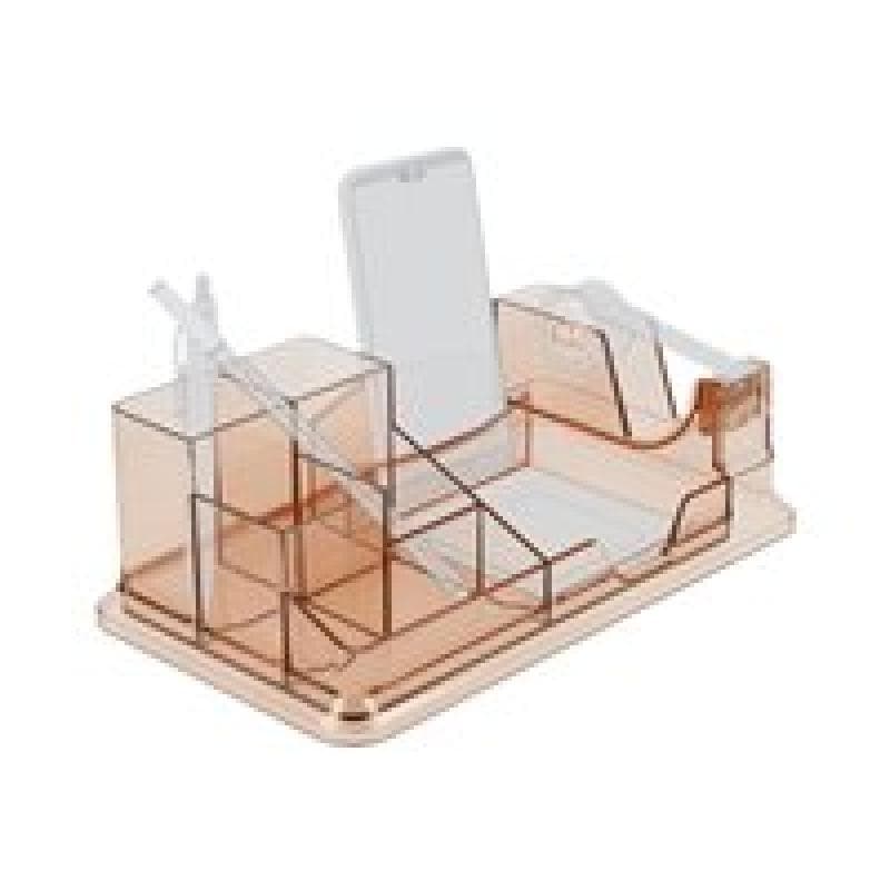 DELOCK Schreibtisch Organizer transparent / braun