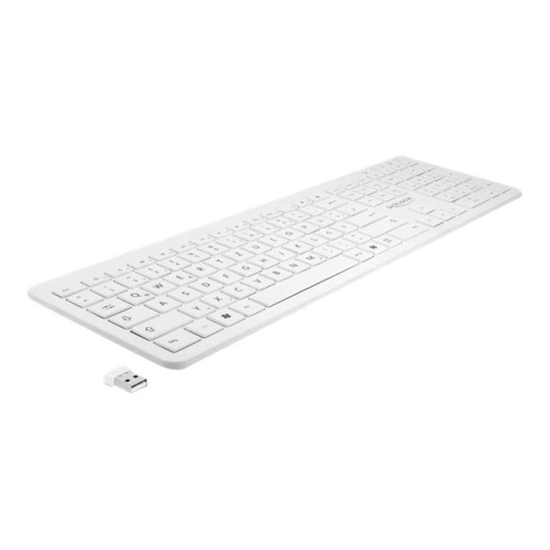 DELOCK USB Tastatur 2,4 GHz kabellos weiß (flach)