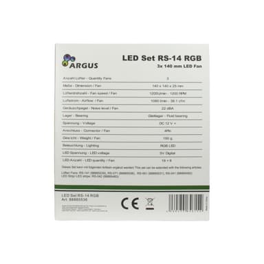 INTERTECH Argus RS14 - RGB-Set 5V-RGB-Luefter LED addressierbar inkl. Funkfernbedienung 3