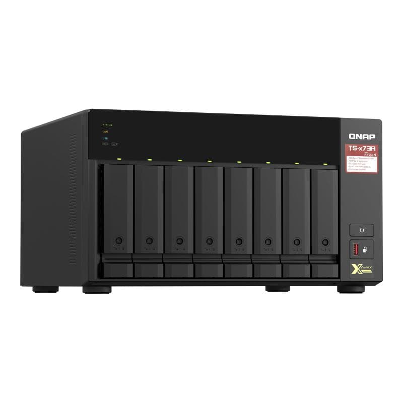 QNAP 8-bay NAS AMD Ryzen Embedded V1500B 2.2GHz 8GB 8xSATA 6Gb/s bays 2xM.2 NVMe PCIe Gen3 SSD slots