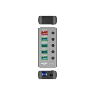 DELOCK USB 3.2 Gen1 Hub+ 4Po+SLK+USB-C | 63263