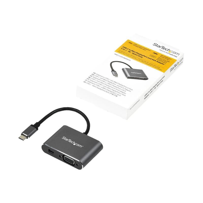 STARTECH.COM USB-C Multiport Adapter -Mini DisplayPort oder VGA - 4K 60Hz- HDR - 2 in 1 USB Typ C Di