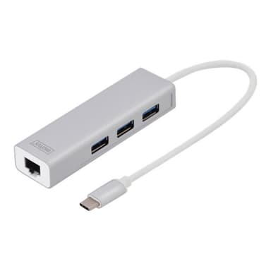 DIGITUS USB Typ C 3.0 Hub mit Gigabit Ethernet