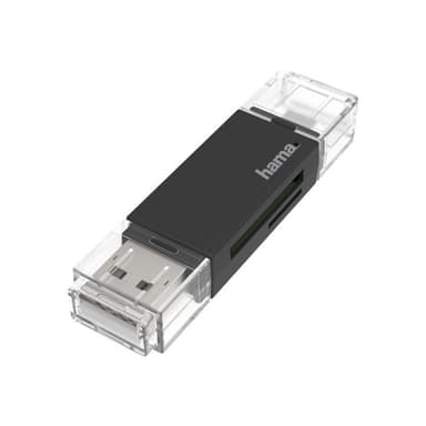 HAMA USB-Kartenleser OTG, USB-A + Micro-USB, USB 2.0, SD/microSD