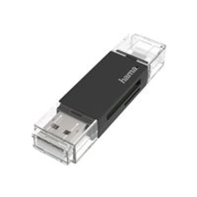 HAMA USB-Kartenleser OTG, USB-A + Micro-USB, USB 2.0, SD/microSD