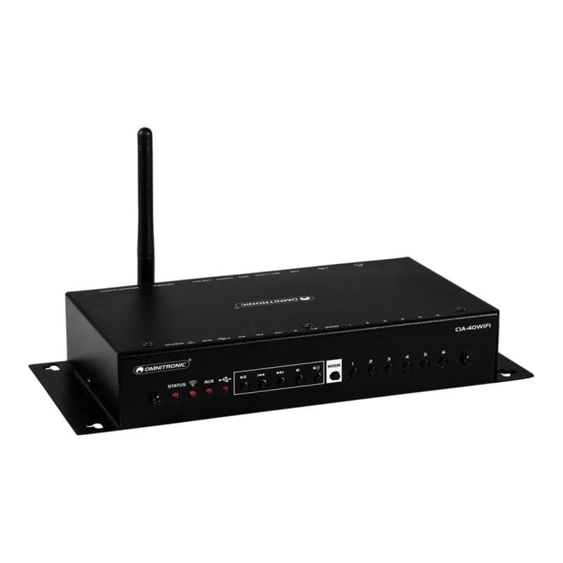 OMNITRONIC CIA-40WIFI 2.0 Stereo-Verstärker 2x25 W Schwarz AirPlay, DLNA, Internetradio, USB
