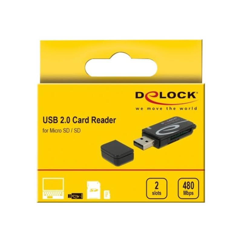 Delock Mini USB 2.0 Card Reader mit SD und Micro SD Slot