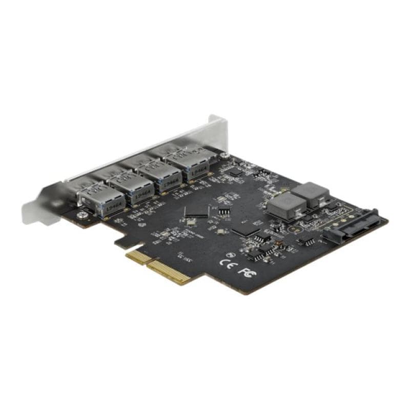 DELOCK PCI Express x4 Karte zu 1x USB Type-C + 4x USB Typ-A - SuperSpeed USB 10Gbps