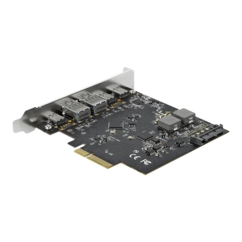 DELOCK PCI Express x4 Karte zu 3x USB Type-C + 2x USB Typ-A - SuperSpeed USB 10Gbps