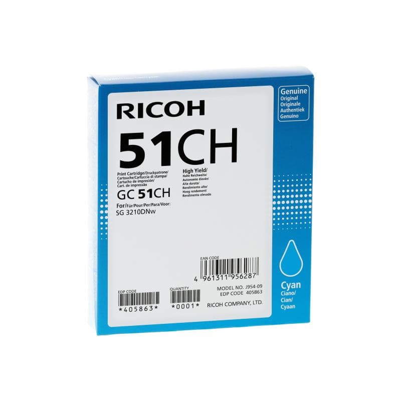 RICOH GC 51CH - Hohe Ergiebigkeit - Cyan - Original - Tintenpatrone - für Ricoh SG 3210DNw (405863)