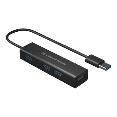 CONCEPTRONIC USB-Hub 4Port USB3.0-> USB-C OTG Adapter sw