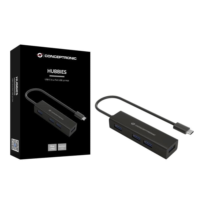CONCEPTRONIC USB-Hub 4Port USB-C -> USB3.0 sw