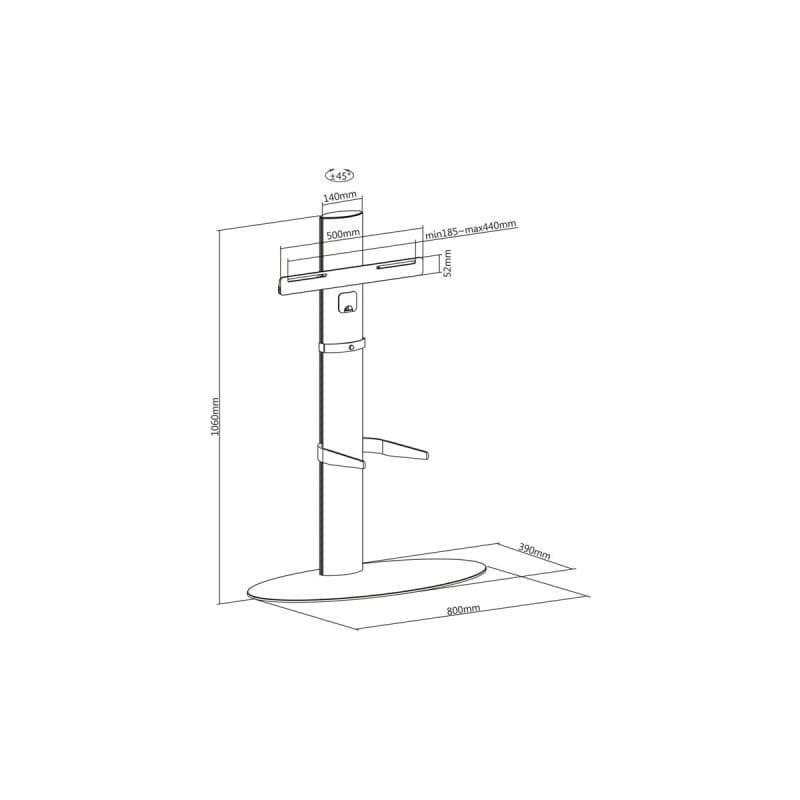 ROLINE LCD-/TV-Ständer, silber, bis 40kg