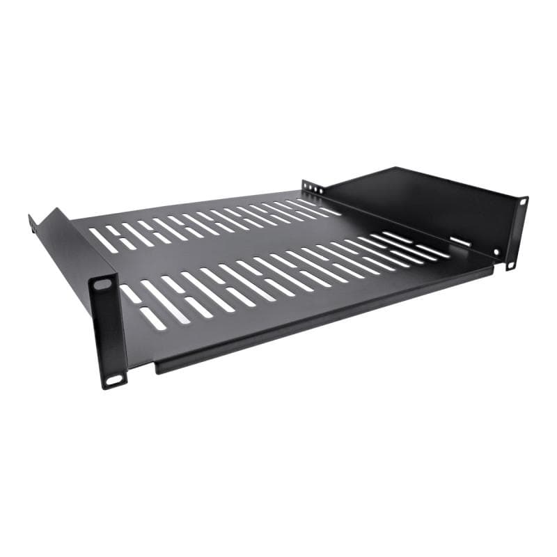 INLINE 19″ Fachboden, 400mm, 20kg, 2HE, RAL 9005 schwarz