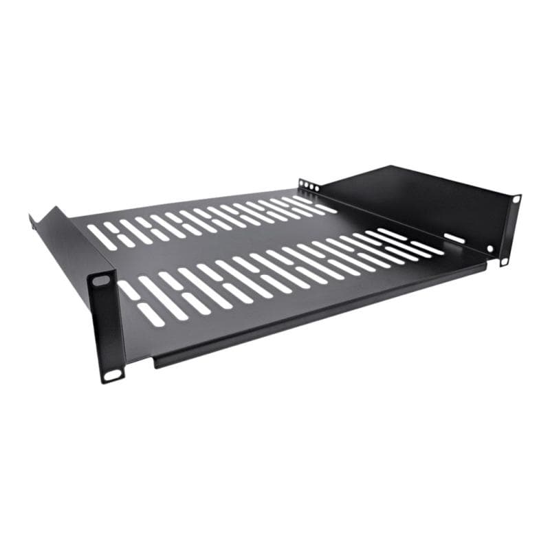 INLINE 19″ Fachboden, 400mm, 20kg, 2HE, RAL 9005 schwarz