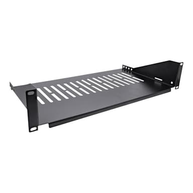 INLINE 19″ Fachboden, 250mm, 20kg, 2HE, RAL 9005 schwarz
