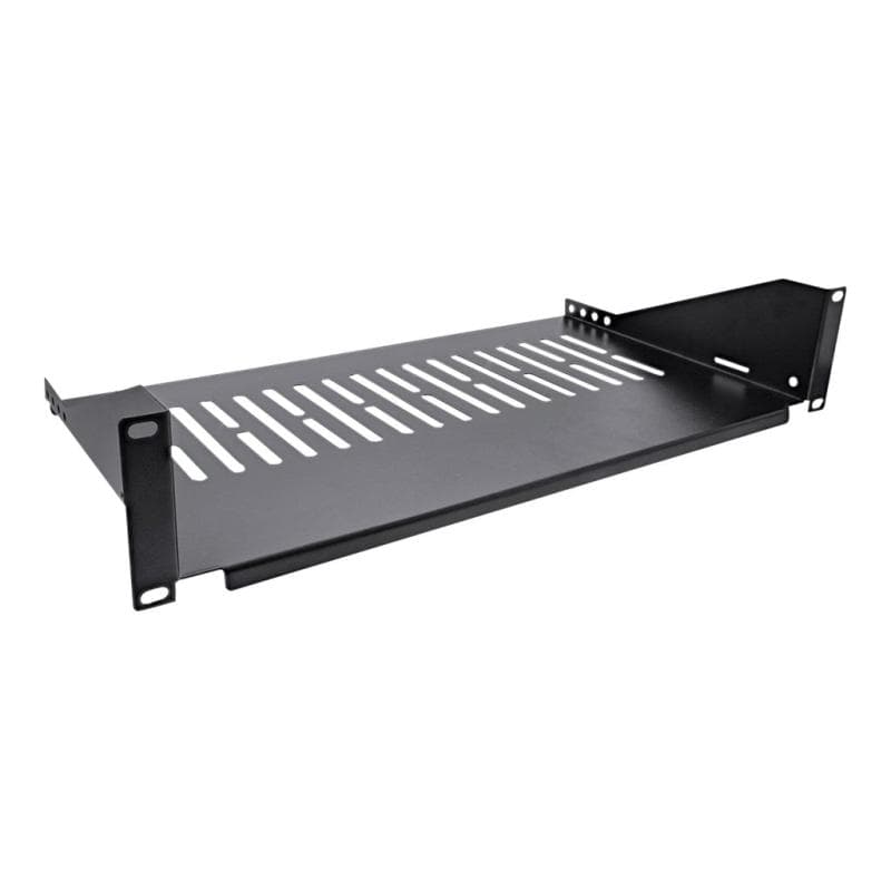 INLINE 19″ Fachboden, 250mm, 20kg, 2HE, RAL 9005 schwarz