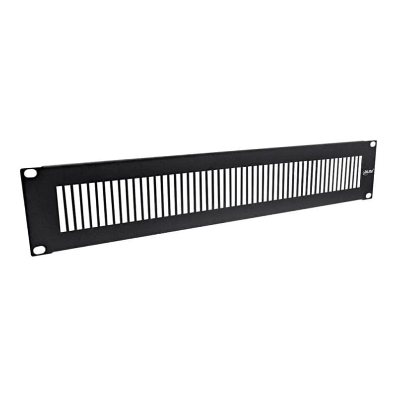 INLINE 19″ Blindplatte perforiert, 2HE, RAL 9005 schwarz