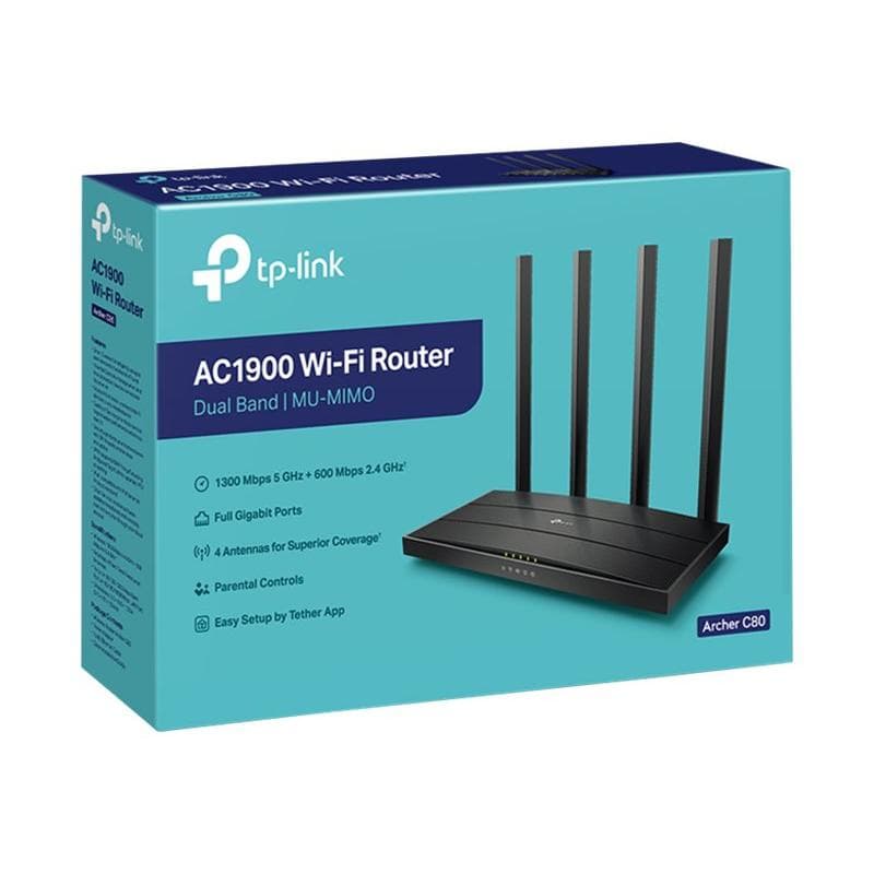 TP-LINK Archer C80 V1 - Wireless Router - 4-Port-Switch
