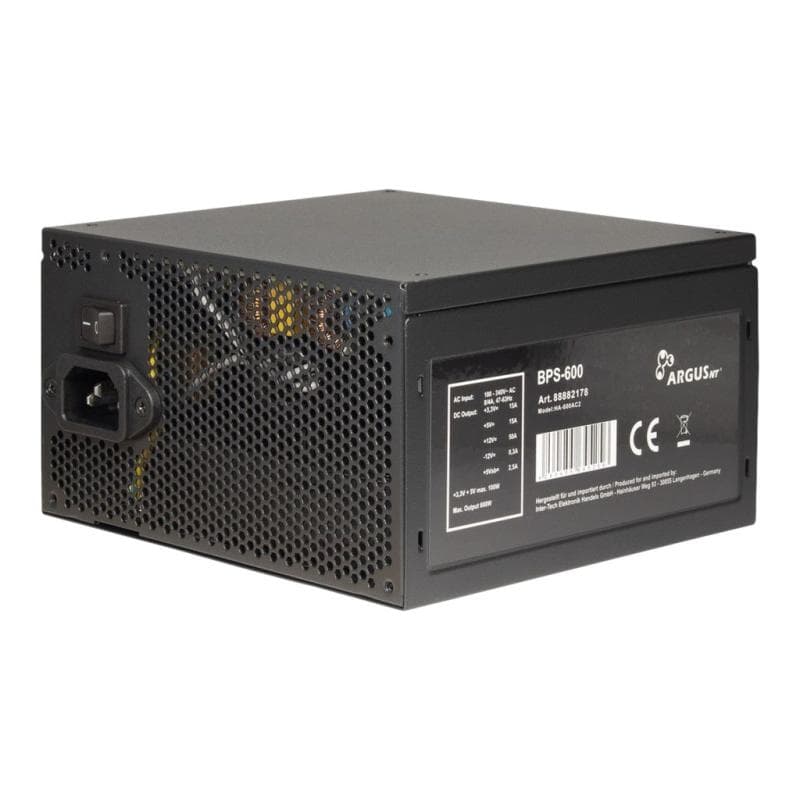 INTERTECH ArgusNT BPS-600 Netzteil 120mm Luefter aktiv PFC 6xSATA 4x PCI-E 6+2 2x 4+4pin
