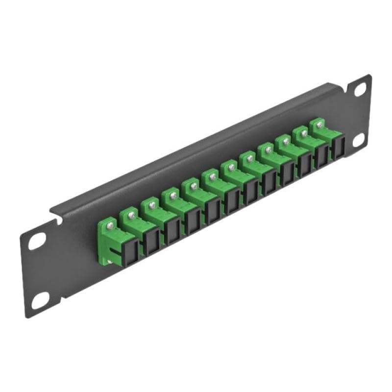 DELOCK 10? LWL Patchpanel 12 Port SC Simplex grün 1 HE schwarz