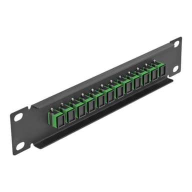 DELOCK 10? LWL Patchpanel 12 Port SC Simplex grün 1 HE schwarz